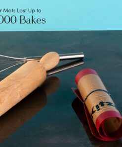 Kitzini Silicone Baking Mat Set. Non-Stick Silicone Mats for Baking. 2 Half Baking Sheets. BPA Free. Professional Grade Silicone Baking Sheet. Silicone Baking Mats for Cookies, Macarons & Pastry 28 81bWch6qRCL