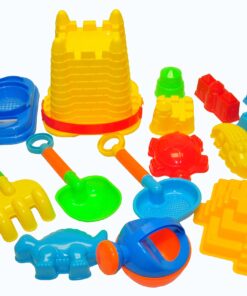JustForKids Beach Toy Set, Summer Beach Fun Activity, Castle Bucket Sand Mold 16Piece Set, Play Kit for Kids with Heavy Duty Reusable Mesh Bag,Assorted,5",10060 21 81bWcu2IYPL