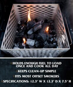 Oklahoma Joe's 5279338P04 Stainless Steel Offset Smoker Charcoal Firebox Basket, Silver 19 81bWerQmvyL
