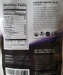 Terrasoul Superfoods Organic Acai Berry Powder, 4 Oz, Freeze-Dried for Freshness, Omega Fats Boost for Smoothie Bowls, and Antioxidant-Packed Superfoods Recipes 4 Ounce (Pack of 1) 29 81bXWe3mqOL