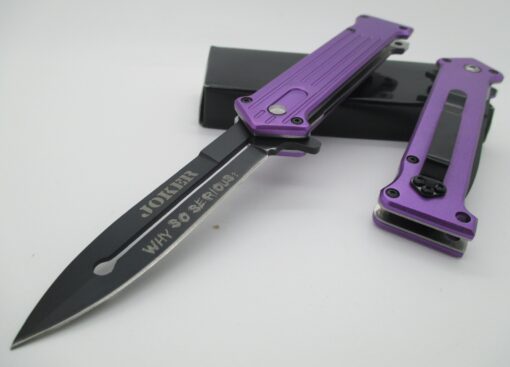 1 X Tac Force Assisted Opening Folding "Why So Serious?" Joker Purple Knife NEW!!!