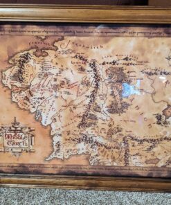 POSTER STOP ONLINE The Hobbit/The Lord of the Rings - Movie Poster/Print (Map of Middle Earth - Limited Dark/Sepia Edition) (Size 36" x 24") (Unframed) Unframed 23 81bY57CSJEL