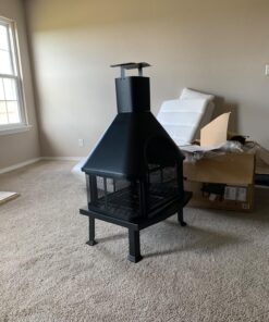 UniFlame WAF1013C Firehouse with Chimney, Black 52 81bYafsm7rL