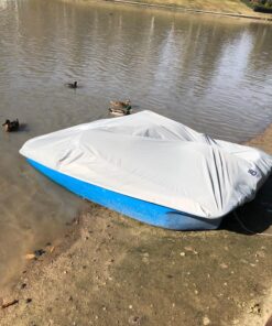 Classic Accessories Lunex Grey RS-1 Pedal Boat Cover, Fits Pedal Boats 112.5" L x 65" W, Marine Grade Fabric, Water-Resistant, Fits V-Hull Runabouts OutBoards and I/O, Trailerable 16 81bbABQCBL