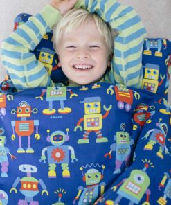 Wildkin Original Nap Mat with Reusable Pillow for Boys & Girls, Perfect for Elementary Daycare Sleepovers, Features Hook & Loop Fastener, Cotton Blend Materials Nap Mat for Kids (Robots) Robots 26 81bbasl21oL