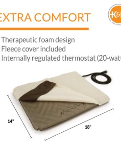 Alternative view of K&H Pet Products Lectro-Soft Outdoor Heated Dog and Cat Bed, Electric Thermostatically Controlled Orthopedic Pet Pad Tan Small 14 X 18 Inches Small 14" x 18" (20W)