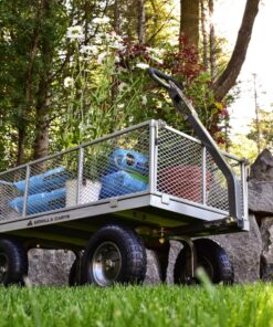 Gorilla Carts GOR1001-COM Steel Utility Cart, Heavy-Duty Convertible 2-in-1 Handle and Removable Sides, 7 cu ft, 1000 lb, Capacity, Gray, 1 pack 48 81bcZjkt9JL