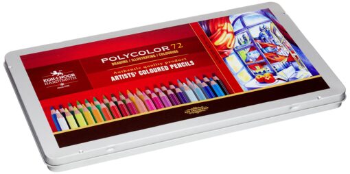 Koh-I-Noor Polycolor Drawing Pencil Set, 72 Assorted Colored Pencils in Tin, 1 Each (FA3827) Packed in Tin 72 Assorted Colors
