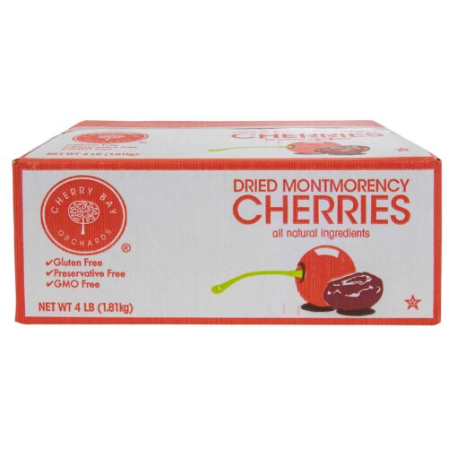 Cherry Bay Orchards - Dried Montmorency Tart Cherries (4 lb. box) - 100% Domestic, All Natural, Kosher Certified, Gluten Free, and GMO Free, No Additives 4 Pound (Pack of 1)