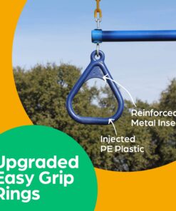 Jungle Gym Kingdom Swing Sets for Backyard, Monkey Bars & Swingset Accessories - Set Includes 18" Trapeze Swing Bar & 48" Heavy Duty Chain with Locking Carabiners - Outdoor Play Equipment (Blue) Blue 17 81bdcyztmZL 3