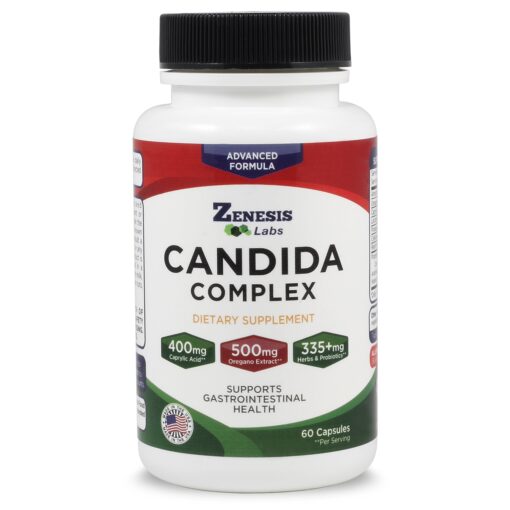 Zenesis Labs Candida Complex Cleanse Detox Caprylic Acid Supplement, Oregano Extract, Probiotics, Enzymes (60 Capsules, 30 Day Supply) 1