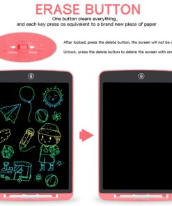 LCD Writing Tablet for Kids,12 Inch Colorful Educational Drawing Tablet, Erasable Reusable Electronic Writing Board, Toddler Doodle Board, Learning Toy Gift for Boys Girls Ages 3-8(Pink) Pink 12 13 81bfdDaL 1L