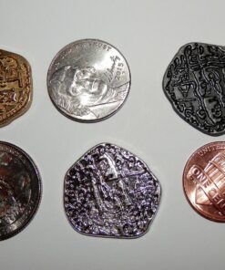 Beverly Oaks Metal Pirate Coins - Gold and Silver Spanish Doubloon Replicas - Fantasy Metal Coin Pirate Treasure (30-Coins) 30-Coins 42 81bffyBPdTL