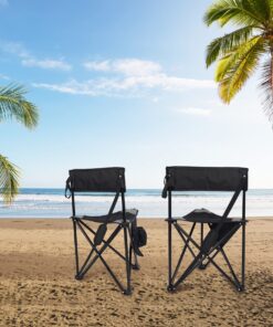 REDCAMP 2 Pack Tripod Camping Chairs Folding Lightweight, Portbal 3 Legged Tripod Stool Seat with Backrest, Small Travel Chairs Compact for Adults Fishing Hunting, Black 17 81bhIVZL7HL