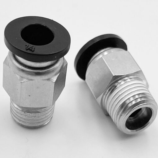 Utah Pneumatic 1/4 Air Line Fittings 1/4 Odx1/8 Npt Male Straight Push To Connect Fittings Air Line Union Pneumatic Fittings Nylon & Nickel-plated Brass Male Push Air Fitting (10 Pack) PC 1/4OD 1/8 NPT