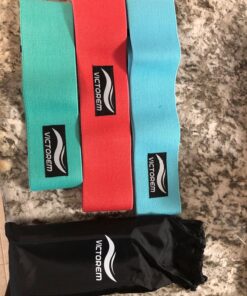 Victorem Resistance Hip Booty Bands Set - Fabric Bands for Glutes and Legs Exercise - with Digital Workout Guide Sky Blue, Pink, Mint 38 81bk yatYzL