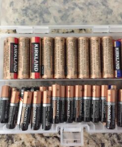 Foto&Tech AA AAA Battery Storage Box, Rechargeable Battery Storage Case Battery Holder Organizer Box Holds 46AA or 64AAA with Hinged Lid Charge Reminder Marking Non-Slip Bottom Sturdy Plastic Clear 19 81bm0DJpwUL 3