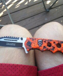 Tac Force Assisted Opening Rescue Glass Breaker Bright Red Skull Design Hunting Camping Tatical Pocket Knife 45 81bm19wnOL