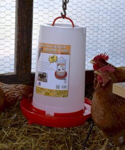 Alternative view of Farm Innovators HPF-100 Thermostatically Controlled Heated 3 Gallon Plastic Outdoor Year Round Hanging Poultry Chicken Water Fountain, Red 1