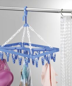 Alternative view of Whitmor Clip and Drip Hanger - Hanging Drying Rack - 26 Clips,Blue