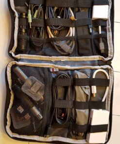 BUBM Double Layer Electronics Organizer/Travel Gadget Bag For Cables,Memory Cards,Flash Hard Drive and More,Fit For iPad Or Tablet(Up To 9.7")--Large, Black Large,2-layer 31 81bndBamhDL