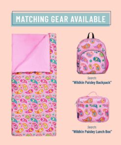Wildkin Kids Sleeping Bags for Boys and Girls, Measures 57 x 30 x 1.5 Inches, Cotton Blend Materials Sleeping Bag for Kids, Ideal Size for Parties, Camping & Overnight Travel (Paisley) Paisley 8 81bntVbhSAL