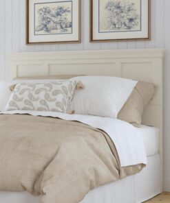Home Styles Naples White Queen Headboard with Mahogany Wood Solids, Brush Stroke Finish, Raised Panel Design, and Rich White Finish Off-White 13 81bpoIDGECL