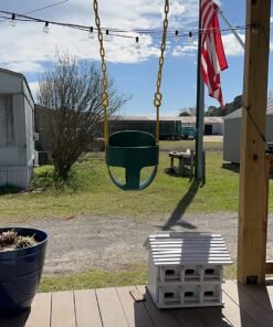 Deluxe High Back Full Bucket Toddler Swing with Exclusive Chain & Triangle Dip Pinch Protection and Carabiners for Easy Install - Green - Squirrel Products 29 81bpy1lCveL