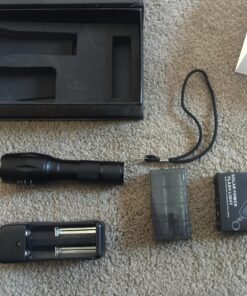 EcoGear FX Complete LED Tactical Flashlight Kit TK120 Flashlight with Rechargeable Battery: High Lumens with 5 Light Modes, Water Resistant, Adjustable Focus Zoom 93 81bq3RswZDL