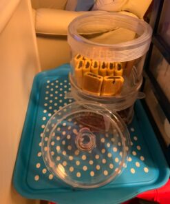 MyGift Modern 3 Tier Clear Glass Stacking Apothecary Jars with Lid, Round Glass Display Candy and Cookie Containers, 16 inch Tall 29 81brNgMQWL