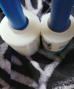 BOMEI PACK 2 Pack Stretch Wrap Film with Plastic Handle, 5" 1000ft 80 Gauge for Pallet Wrap, Clear Plastic Pallet Wrap for Packing, Moving, Self-Adhering Heavy Duty Shrink Film 23 81bs3culM7L