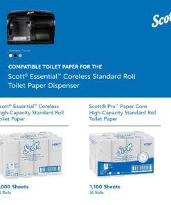 Scott Essential Double Roll Coreless Toilet Paper Dispenser (09604), Black 18 81bvoM53eXL