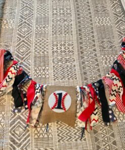 Baseball Banner for 1 St Birthday - First Birthday Decorations for Baseball Rag Tie Fabric Garland, Photo Booth Props Red White Blue, Birthday Souvenir and Gifts for Boy 37 81bw0oK1tL