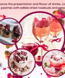 Dried Rose Petals and Rose Buds - Red - 1 Pound Edible Flowers - Use in Tea, Baking, Making Rose Water, Crafting, Wedding Confetti - Included Sample Bottle of Rose Absolute Essential Oil - by bMAKER 30 81bwwaVUbL