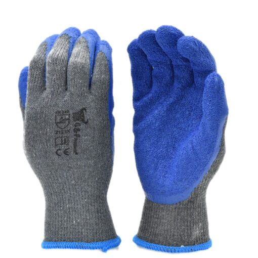 G & F Products - 3100L-DZ-Parent 12 Pairs Large Rubber Latex Double Coated Work Gloves for Construction, gardening gloves, heavy duty Cotton Blend Blue Large (Pack of 12) General Purpose