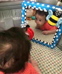 Sassy Tummy Time Floor Mirror | Developmental Baby Toy | Newborn Essential for Tummy Time | Great Shower Gift, Blue, 10 Inch (Pack of 1) 36 81bxa6afNiL