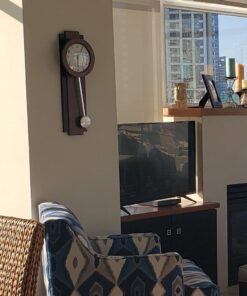 Bulova C3383 Avent Pendulum Deco Wall Clock, 18", Walnut/Mahogany 23 81bxfHIUElL