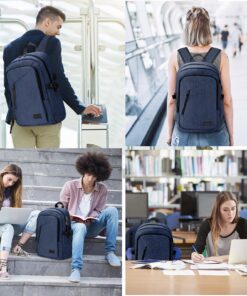 Mancro Laptop Backpack, 15.6 inch Business Backpack Water Resistant Laptops Backpack for Men Women Travel Backpack with USB Charging Port(Blue, 15.6 inch) Blue 43 81bxycscFBL