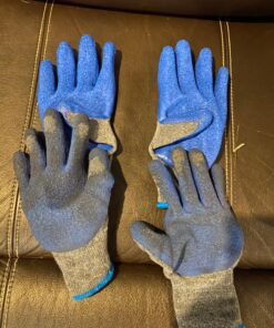G & F Products - 3100L-DZ-Parent 12 Pairs Large Rubber Latex Double Coated Work Gloves for Construction, gardening gloves, heavy duty Cotton Blend Blue Large (Pack of 12) General Purpose 39 81c eO01DQL 1
