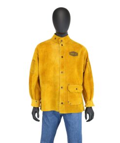 IRONCAT 7005 Heat Resistant Split Cowhide Leather Jacket - XXX-Large, Kevlar Thread Stitched Welding Jacket in Golden Yellow. Welding Gears 3X-Large 9 81c0DYsT04L