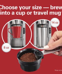 Hamilton Beach The Scoop Single Serve Coffee Maker & Fast Grounds Brewer, Brews in Minutes, 8-14oz. Cups, Stainless Steel 30 81c0jikp1wL 1