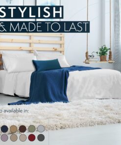 HC COLLECTION California King Sheet Set - Deep Pocket Bed Sheets - Extra Soft - 4 PC Set, Easy Care, Machine Washable - Cooling Navy Sheets 17 81c1eloJROL
