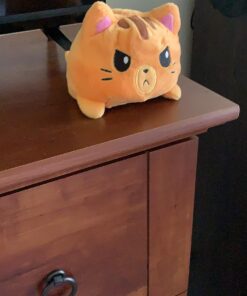 TeeTurtle - The Original Reversible Cat Plushie - Orange Tabby - Cute Sensory Fidget Stuffed Animals That Show Your Mood Happy + Angry Orange Tabby 18 81c27dMWElL