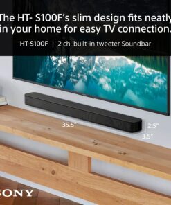 Alternative view of Sony S100F 2.0ch Soundbar with Bass Reflex Speaker, Integrated Tweeter and Bluetooth, (HTS100F), easy setup, compact, home office use with clear sound black