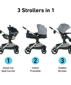 Graco Modes Nest Travel System, Includes Baby Stroller with Height Adjustable Reversible Seat, Pram Mode, Lightweight Aluminum Frame and SnugRide 35 Lite Elite Infant Car Seat, Sullivan Modes Nest w/ Height-Adjustable Seat 29 81c2twtFdUL