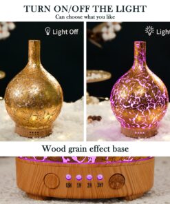 Porseme Gold Plated Essential Oil Diffuser Glass Aromatherapy Ultrasonic Humidifier, Auto Shut-Off,Timer Setting, BPA Free,Aroma Decoration for Home,Office,Gym,Spa,Premium Gift 100ml A4-100ml Gold Plated Aladdin 18 81c3goPMTaL