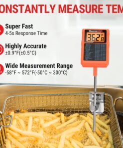 ThermoPro TP510 Waterproof Digital Candy Thermometer with Pot Clip, 8" Long Probe Instant Read Food Cooking Meat Thermometer for Grilling Smoker BBQ Deep Fry Oil Thermometer 21 81c3qbnNOBL
