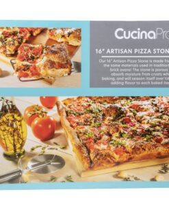 CucinaPro Pizza Stone for Oven, Grill, BBQ- Extra Thick 5/8" Cordierite Rectangular Baking Stone for Better Cooking- 16" x 14" Pan- Holds High Temperature Perfectly For Crispy Crust- Kitchen Must Have 16" x 14" 20 81c47pRwiIL