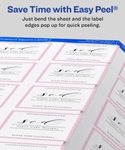 Avery Printable Blank Square Labels, 1.5" x 1.5", Matte White, 600 Customizable Labels (22805) 29 81c4hQE4iES