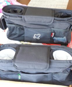 Britax Stroller Organizer with Insulated Cup Holders | Large Center Compartment with Magnetic Closure + 3 Outer Pockets + Folds with Stroller, No Removal Needed Black 32 81c5E6m35YL